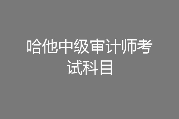 哈他中级审计师考试科目