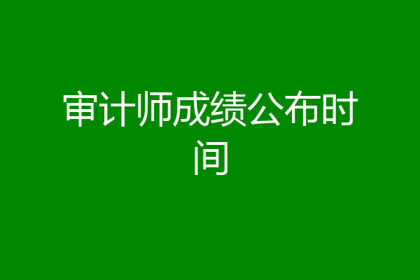 审计师成绩公布时间