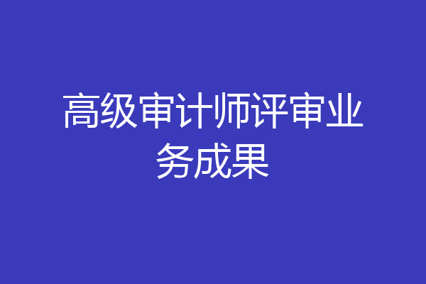 高级审计师评审业务成果