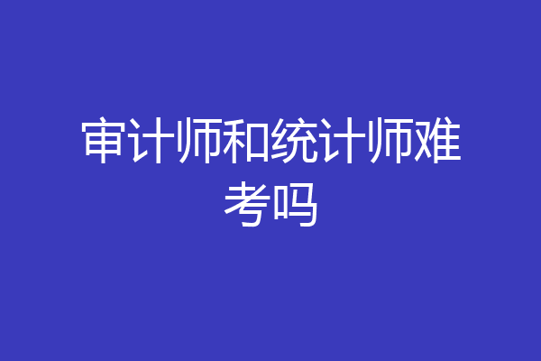 审计师和统计师难考吗