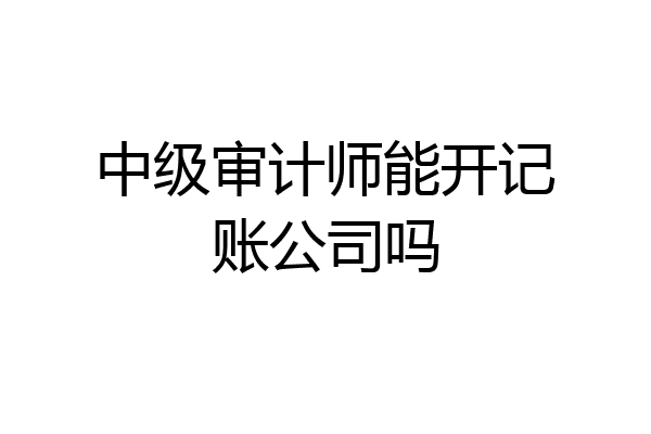 中级审计师能开记账公司吗