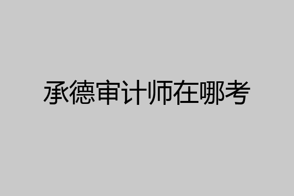 承德审计师在哪考