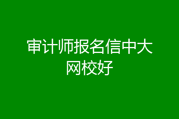 审计师报名信中大网校好