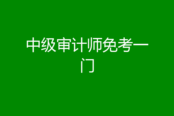 中级审计师免考一门