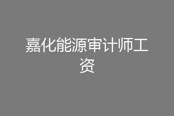 嘉化能源审计师工资