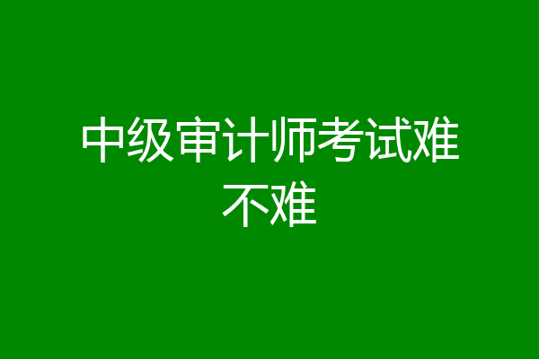 中级审计师考试难不难