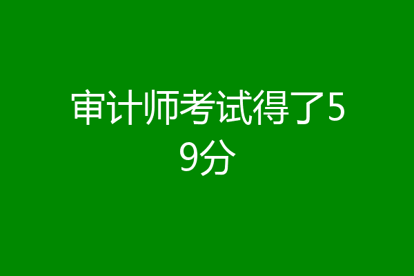 审计师考试得了59分