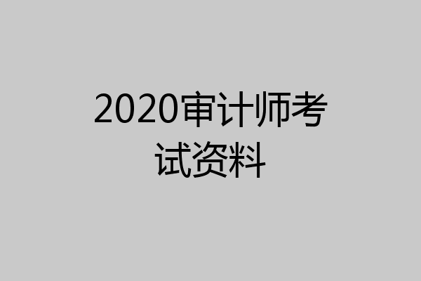 2020审计师考试资料