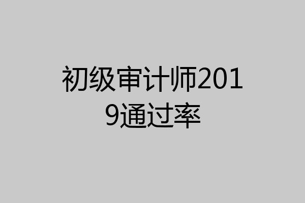 初级审计师2019通过率