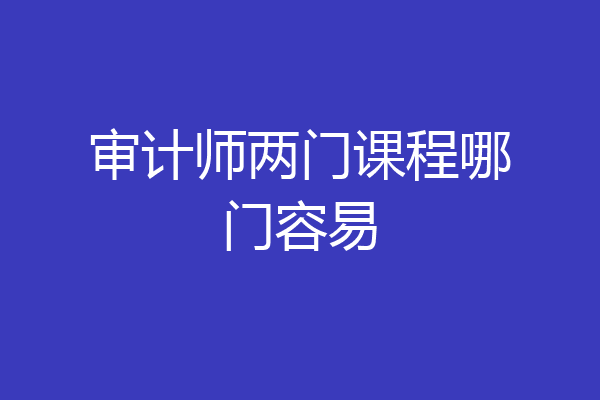 审计师两门课程哪门容易