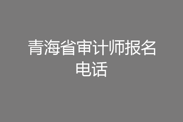 青海省审计师报名电话