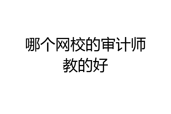哪个网校的审计师教的好