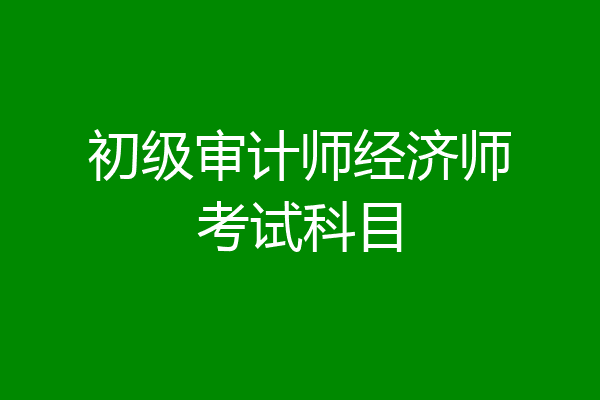 初级审计师经济师考试科目