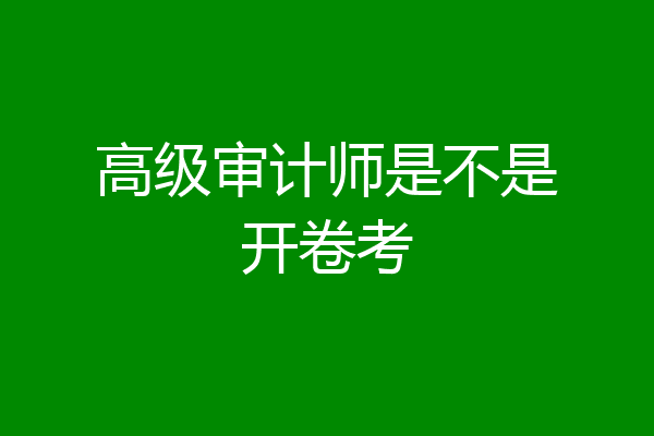 高级审计师是不是开卷考