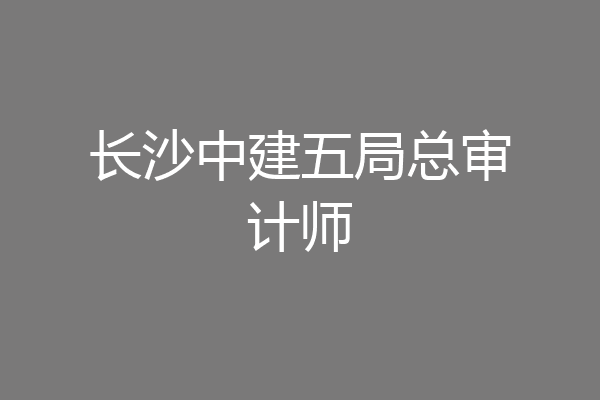 长沙中建五局总审计师