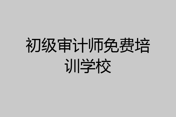 初级审计师免费培训学校