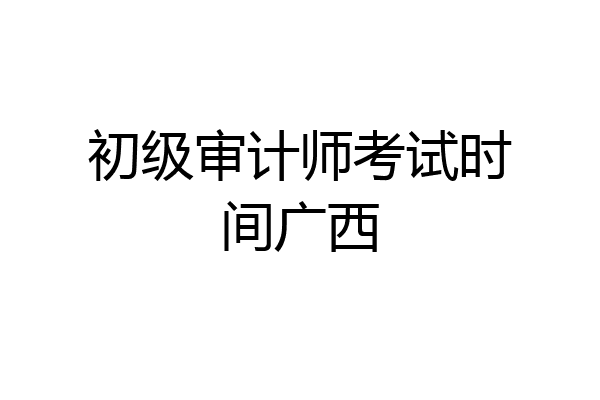 初级审计师考试时间广西