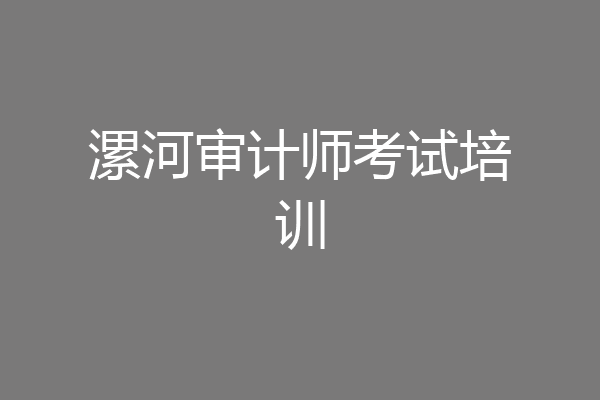 漯河审计师考试培训