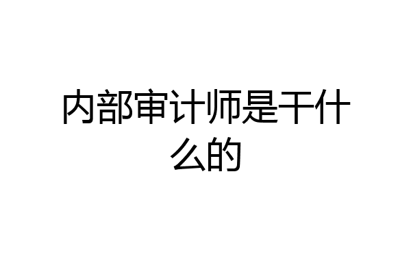 内部审计师是干什么的