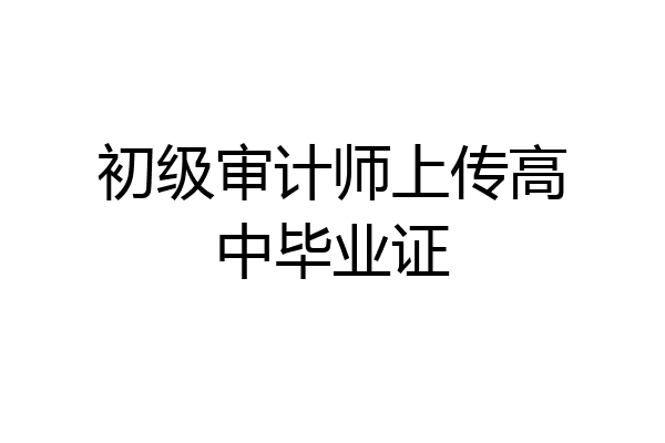 初级审计师上传高中毕业证