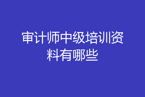 审计师中级培训资料有哪些