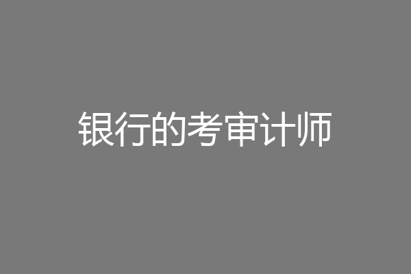 银行的考审计师