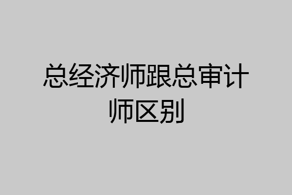 总经济师跟总审计师区别