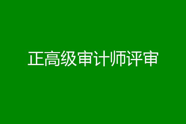 正高级审计师评审