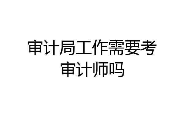 审计局工作需要考审计师吗