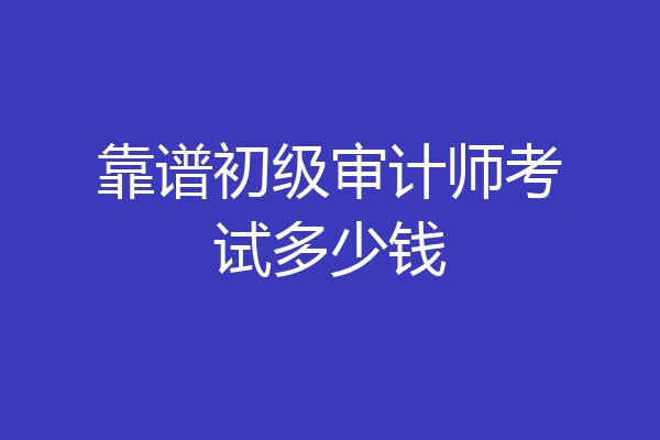 靠谱初级审计师考试多少钱