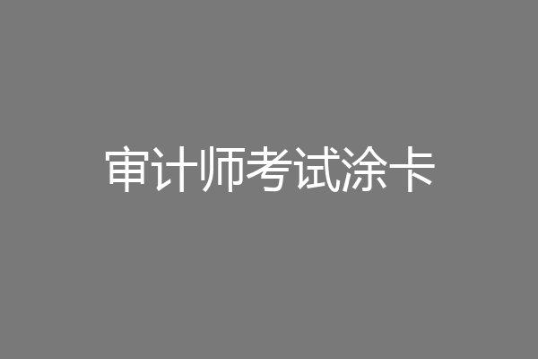审计师考试涂卡