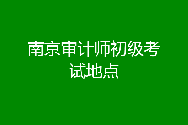 南京审计师初级考试地点