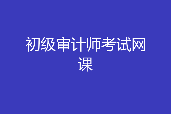 初级审计师考试网课