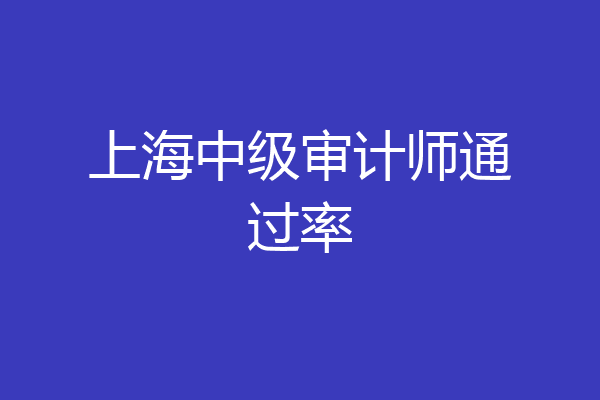 上海中级审计师通过率
