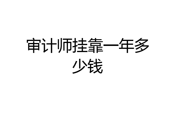 审计师挂靠一年多少钱