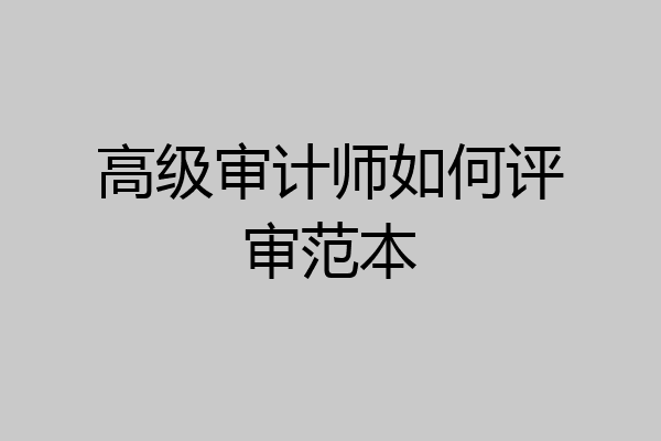 高级审计师如何评审范本