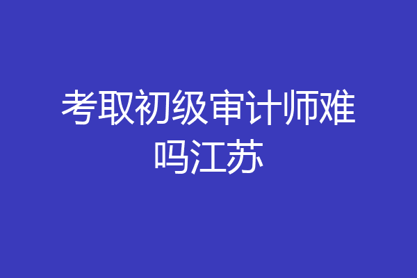 考取初级审计师难吗江苏