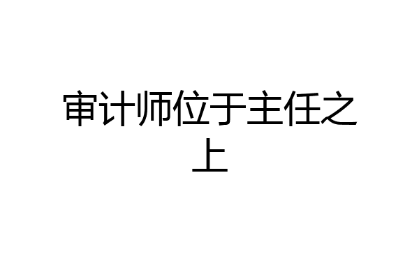 审计师位于主任之上