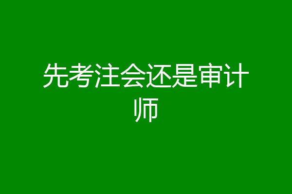 先考注会还是审计师