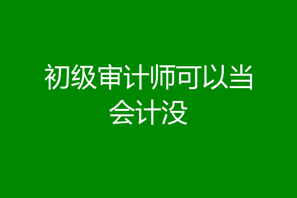 初级审计师可以当会计没