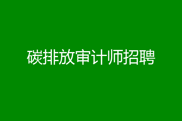 碳排放审计师招聘