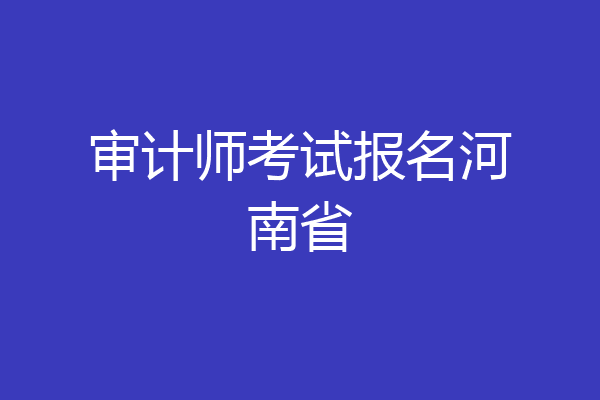 审计师考试报名河南省