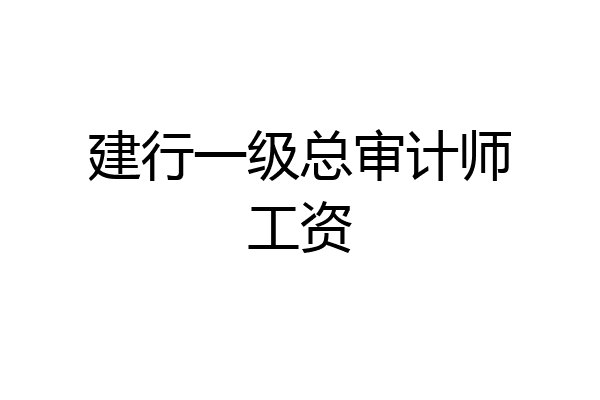 建行一级总审计师工资
