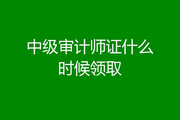 中级审计师证什么时候领取