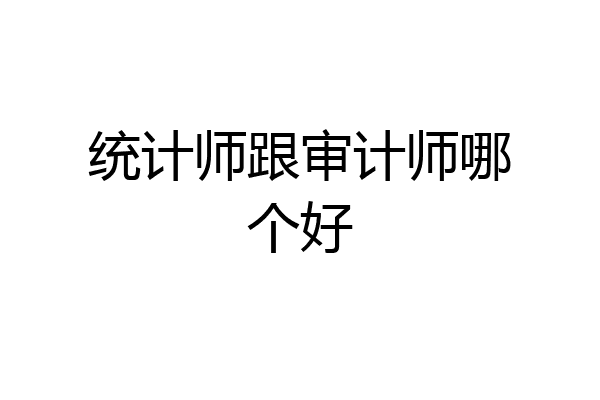 统计师跟审计师哪个好