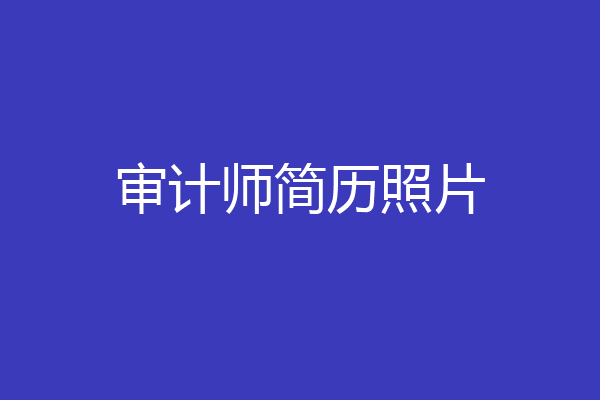 审计师简历照片
