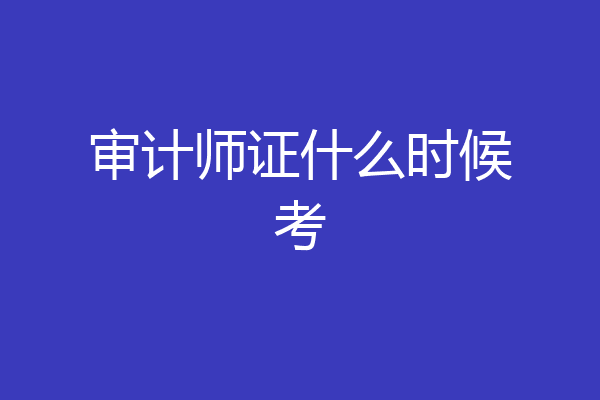 审计师证什么时候考