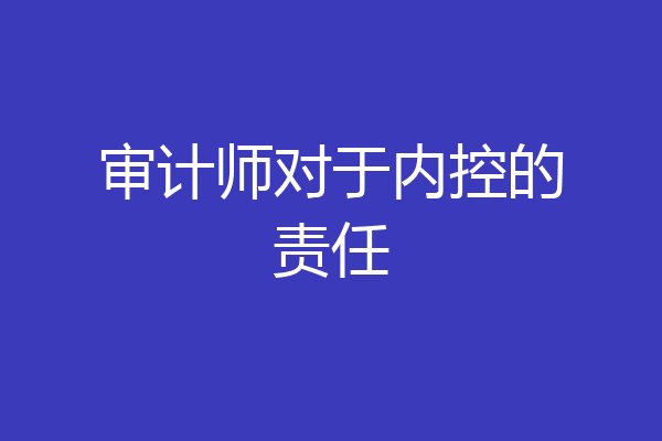 审计师对于内控的责任