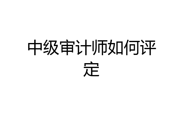中级审计师如何评定