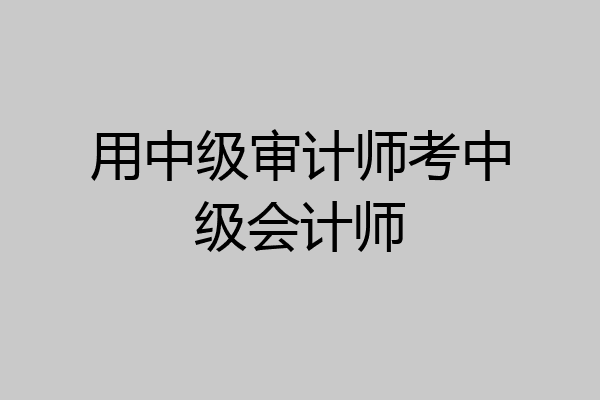 用中级审计师考中级会计师